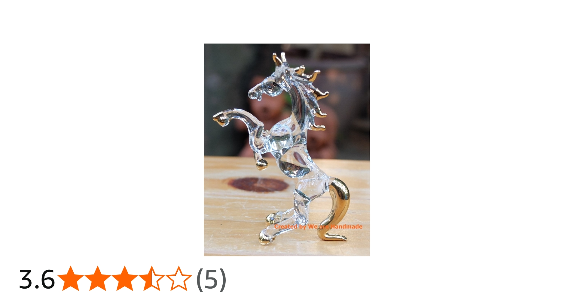 Amazon.co.jp: 手作り手吹きガラスの馬 ガラス細工 ガラスの置物