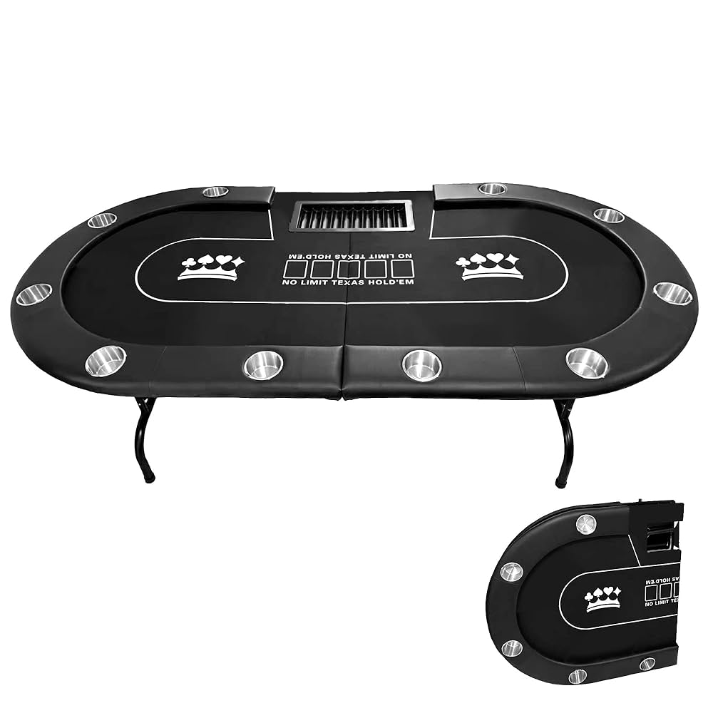 8人用 折りたたみ式ポーカーテーブル グリーン ポーカーテーブル