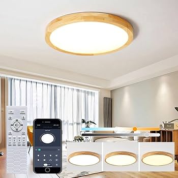 Amazon.co.jp : KOVOL LED シーリングライト 4畳 6畳 木調目 天然木