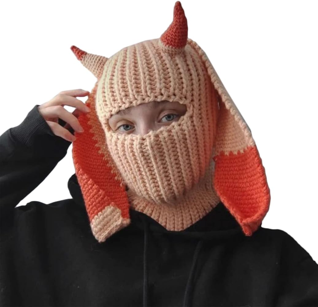 HISYI Rabbit Balaclava Halloween Balaclava Long Ears Hat Funny Hat