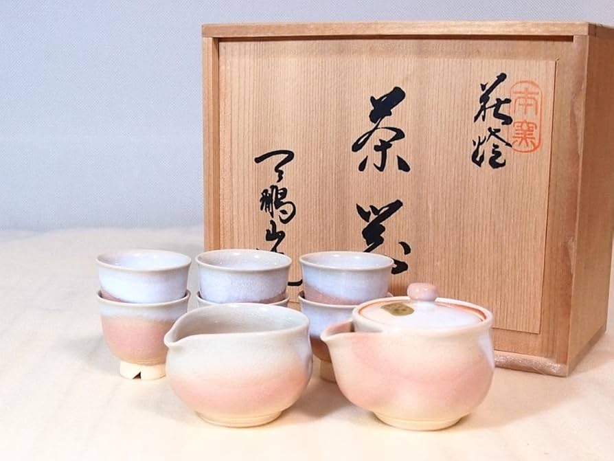 椿窯天鵬山萩焼揃6客