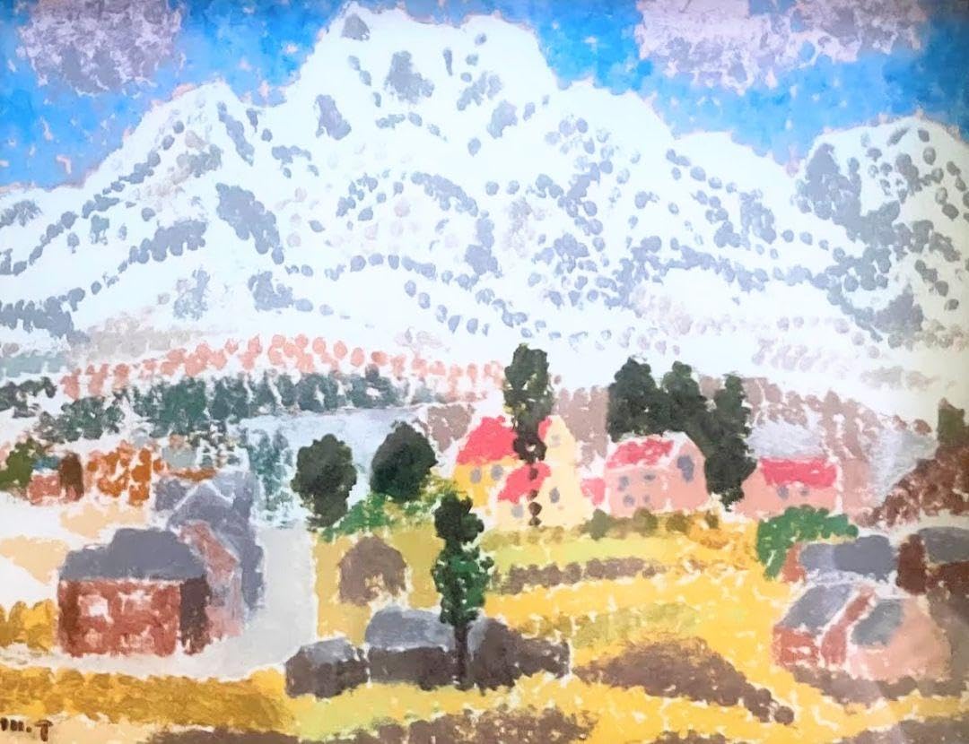 真作保証 高田誠 「早春の妙義」 油彩6号 共シール 文化功労者 日本