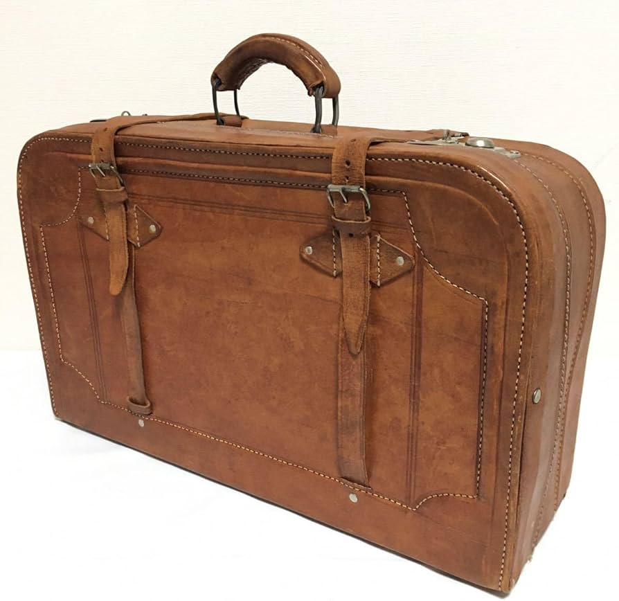本革レザーアンティークトランクアタッシュケース旅行鞄レザー革
