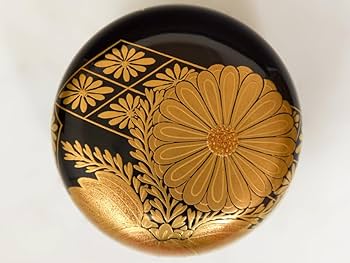 Amazon.co.jp: 加賀蒔絵師 久保縫春 造 菊桐蒔絵 中棗 共箱 輪島塗