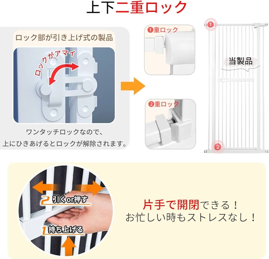 Amazon.co.jp: RAKU ペットゲート 猫 高さ155cm ドア付き 3.5cm柵間隔