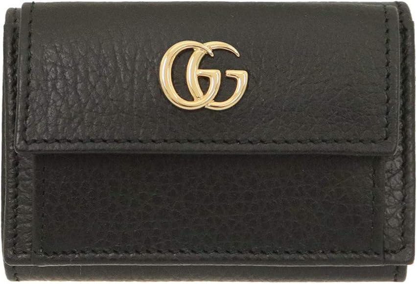 GUCCI 黒 レザー 三つ折り財布