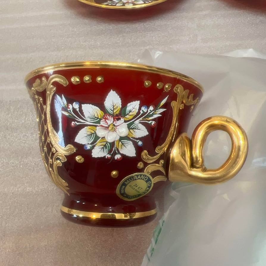 ベニチアンガラスカップ&ソーサー