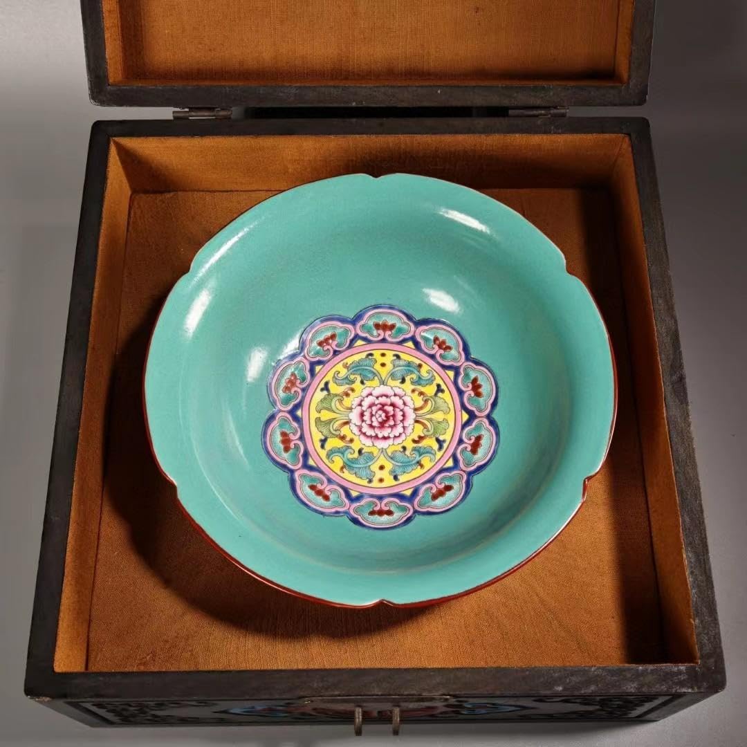 Amazon.co.jp: 中国古美術・珍蔵七宝彩と粉彩・赤釉と描金磁器の碗・純