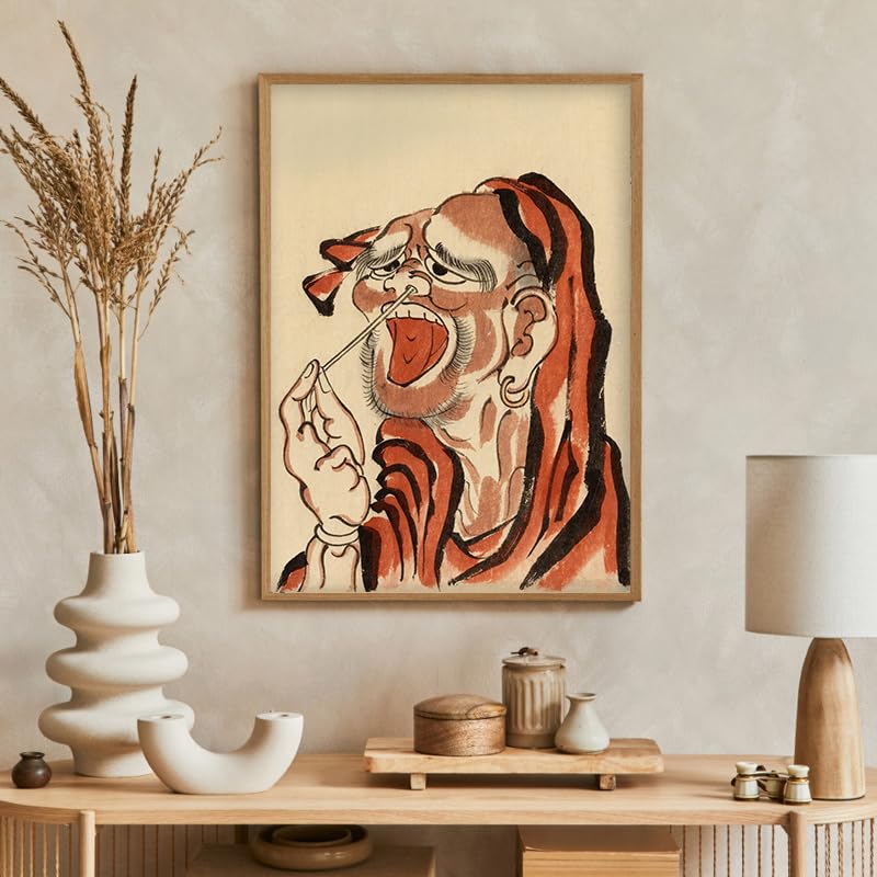 Amazon.co.jp: ROSSOGRAFICO 葛飾北斎 ポスター 達磨 ダルマ だるま