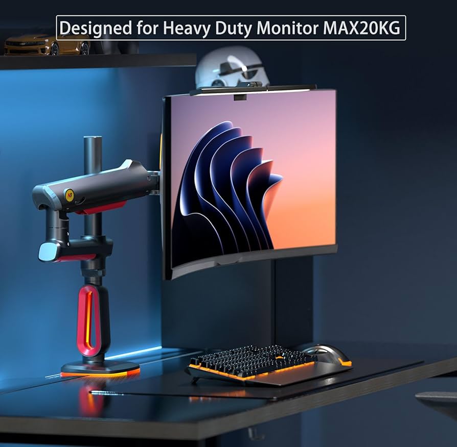 Amazon.co.jp: NB ERGONOMIC RGB ゲーミングモニターアーム フラット