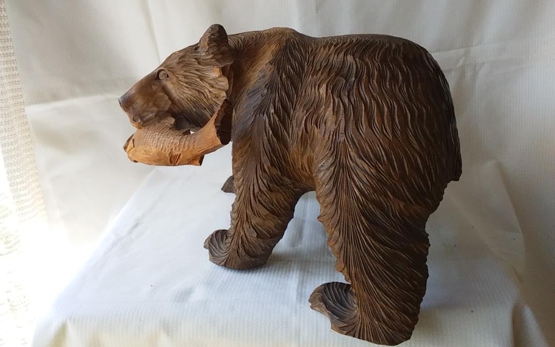 アイヌの木彫りの熊 大中小5体 大40×25×25 アイヌの木彫りの熊