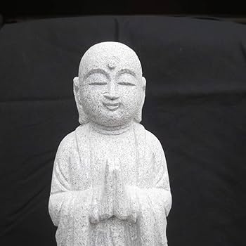 Amazon.co.jp: 地蔵菩薩 1尺 御影石 石仏 地蔵 癒しのお地蔵さん 仏像