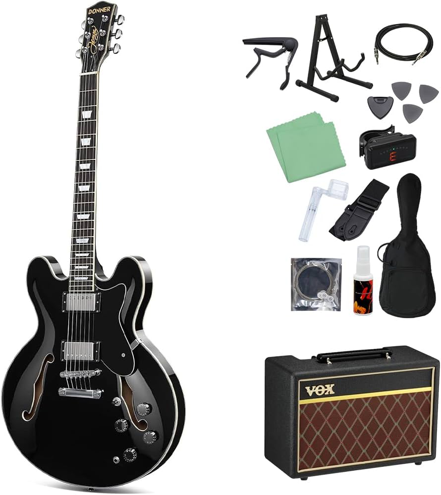 Amazon | Donner DJP-1000 Black エレキギター初心者14点セット 【VOX