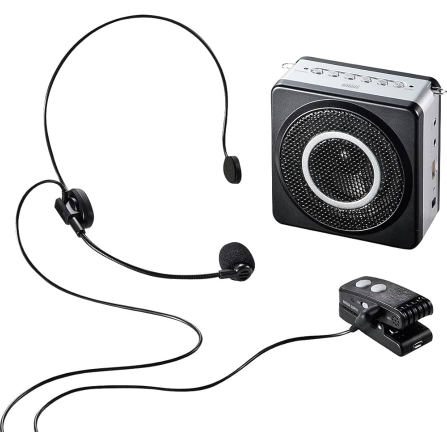 ワイヤレスポータブル拡声器】別売ヘッドセットマイク付き MM-SPAMP15