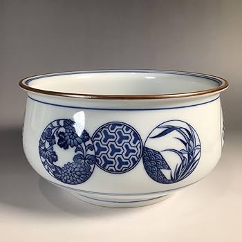 Amazon.co.jp: N131 皆具 『千古窯造』『染付花丸文』『水指 建水