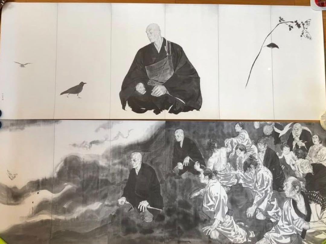 井上雄彦 親鸞 屏風 左右セット 井上雄彦 親鸞 屏風 左右セット