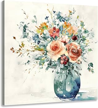 Fujico 水彩画 花瓶の花 花の水彩画、花の芸術、花瓶の花の絵画 - Etsy