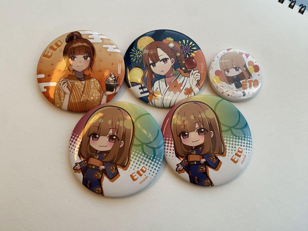 カラフルピーチえと缶バッチまとめ売り