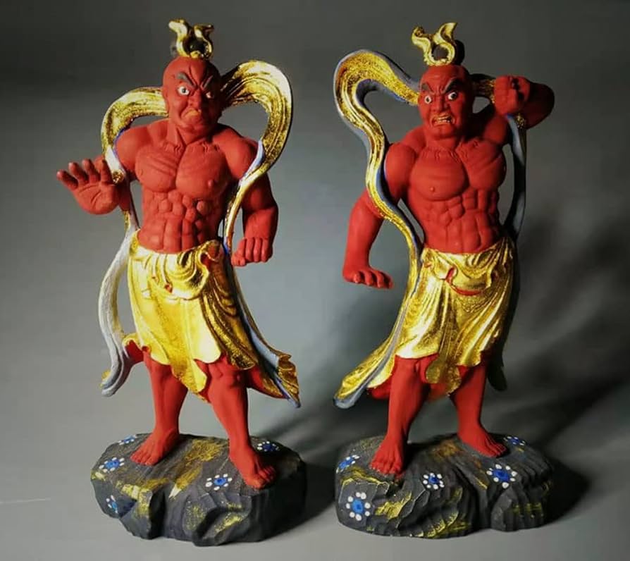 Amazon｜仏像 置物 金剛力士像 阿吽像 仁王像 金剛力士 2種セット