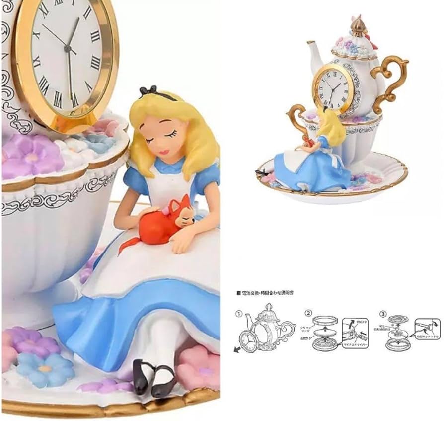 希少！不思議の国のアリス BOOKタイプ 陶器製貯金箱 ディズニー不思議の国