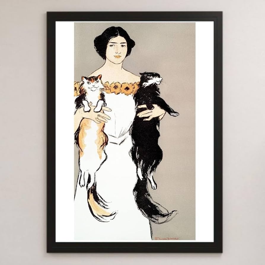 Amazon.co.jp: エドワードペンフィールド『猫を抱く女』イラスト