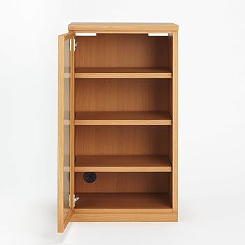 Amazon.co.jp: 無印良品 木製キャビネット・ガラス扉・スリム・オーク