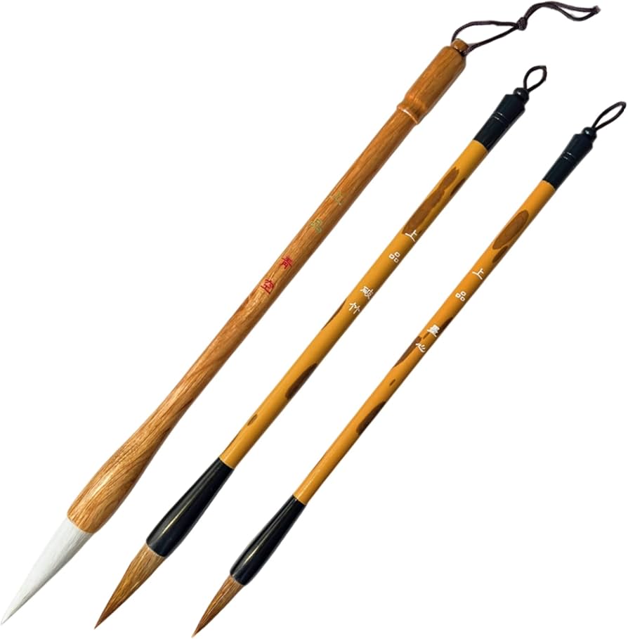 Amazon.co.jp: 筆 書道筆『青空』太筆/『破竹』中筆/『墨心』細筆,羊毛