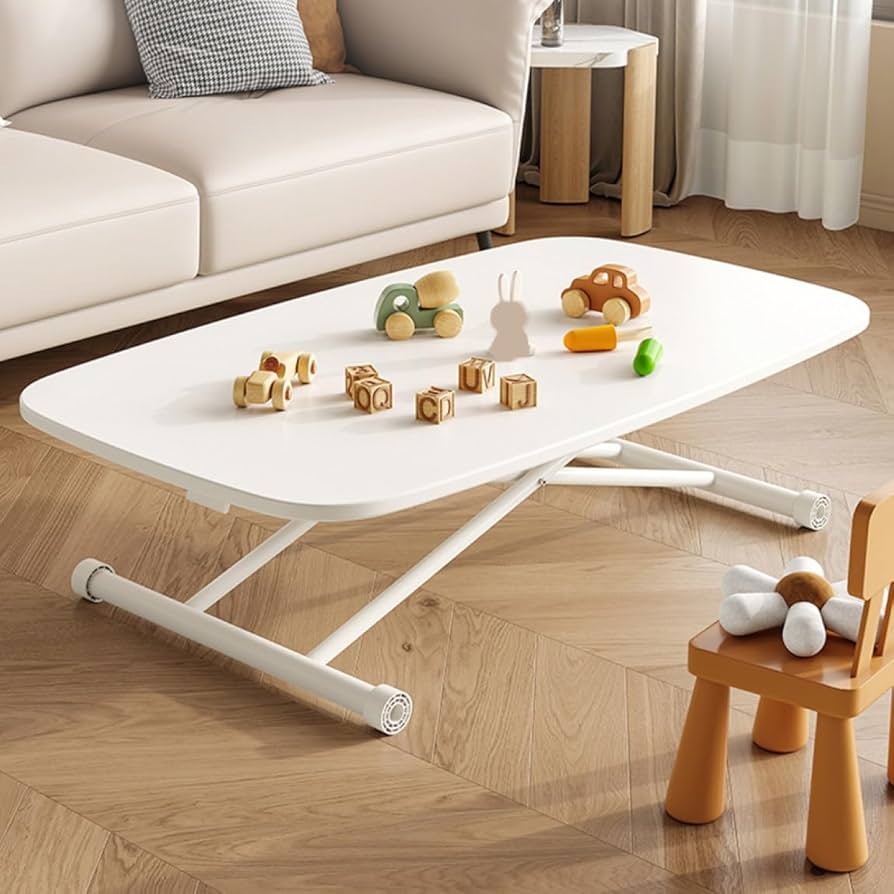 美品】昇降テーブル 無段階 ガス圧 木目調 ホワイト 【公式通販】