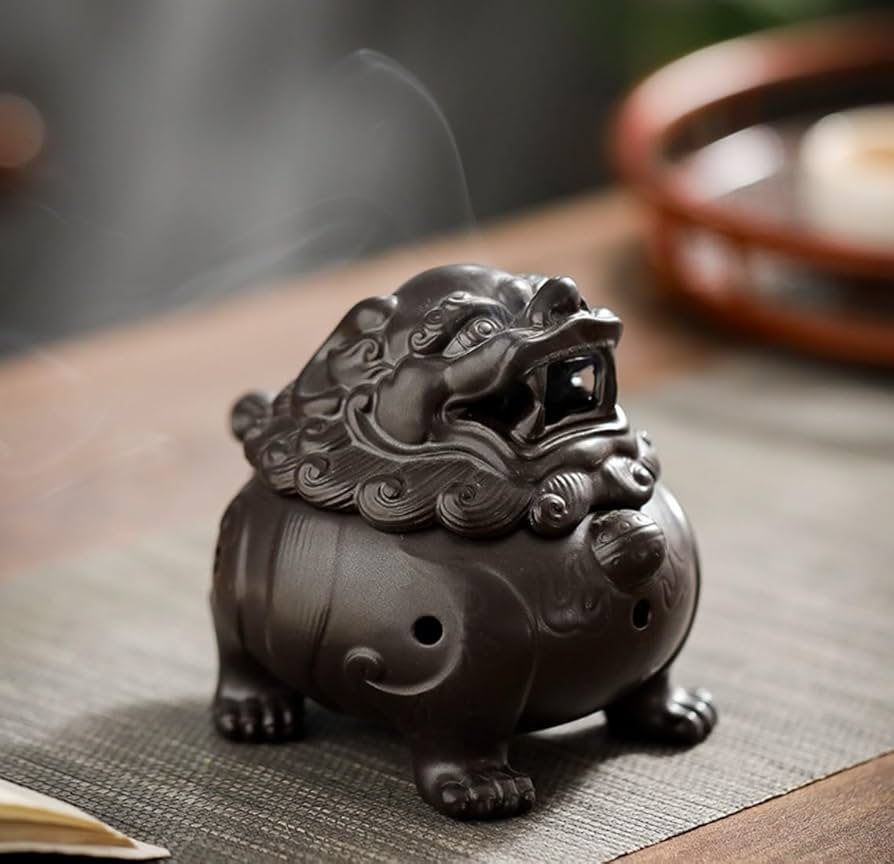 Amazon｜香炉 仏壇用 神獣狻猊 仏壇用香炉 香炉皿 渦巻き線香 獅子香炉