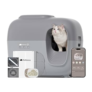 HHOLOVE全自動猫トイレ AI搭載センサー ダブル脱臭 PIR検知 多頭飼い