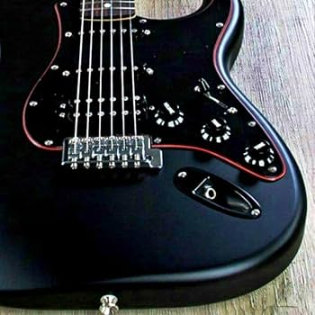 Amazon | カスタムマットブラックカラーエレキギター、ソリッドボディ