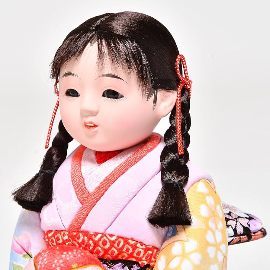Amazon | 【木目込市松】【市松人形】6号彩花座り三つ編髪型木目込