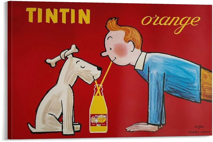 Amazon.co.jp: レイモン・サヴィニャックポスター タンタンオレンジ