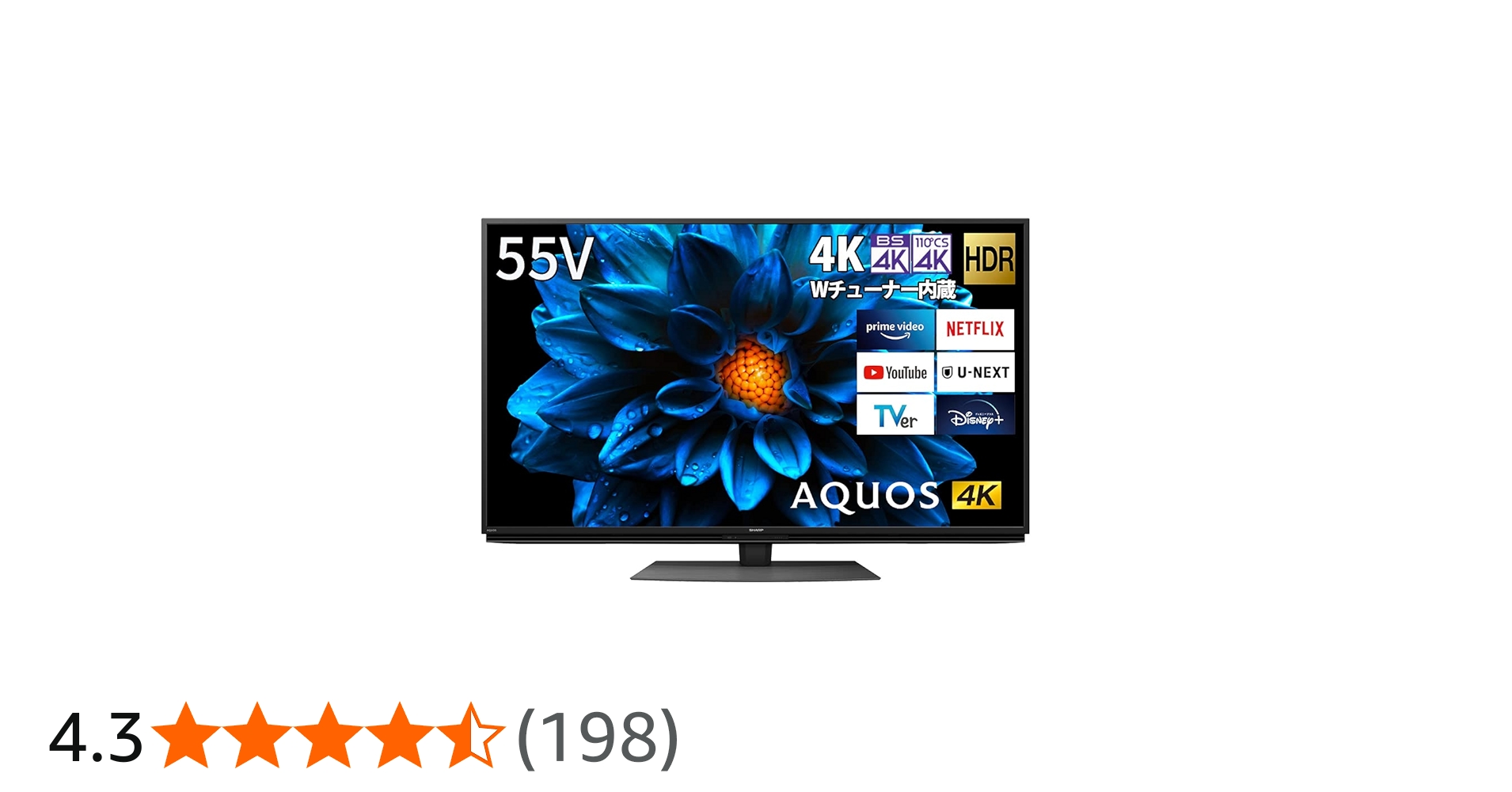 Amazon | シャープ 55V型 4K 液晶 テレビ AQUOS 4T-C55DN1 N-Black
