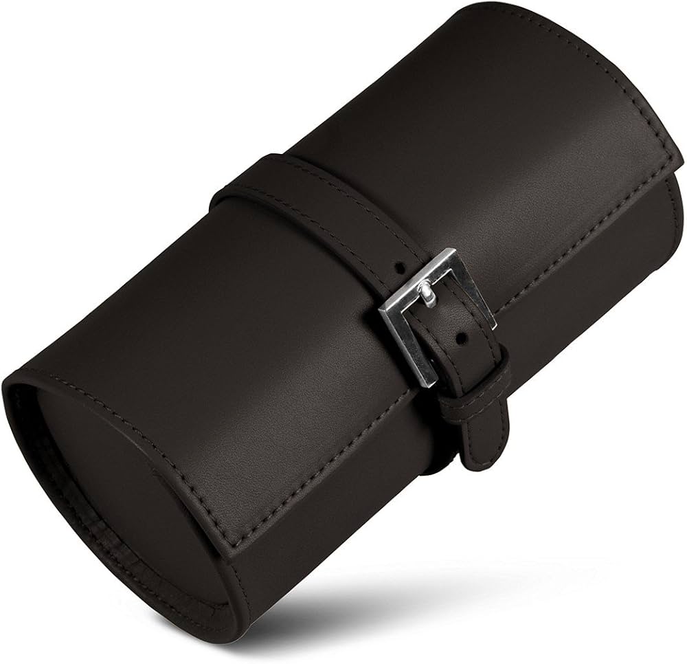 Amazon.co.jp: Lucrin トラベルウォッチケース ダークブラウン 本革