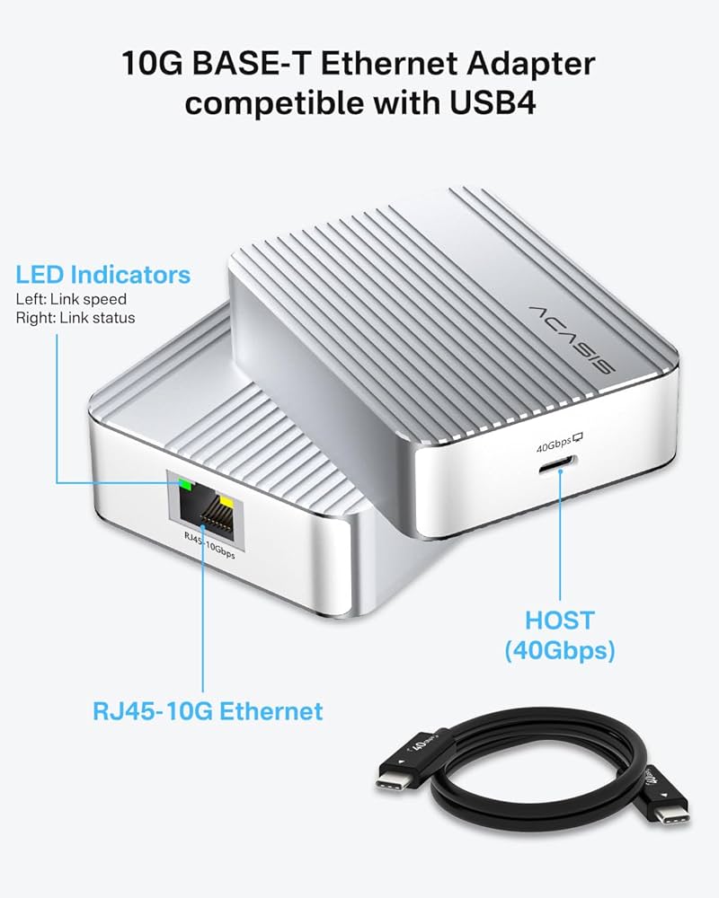 Amazon.com: ACASIS USB4 to10gb ethernet Adapter High-Speed USB C