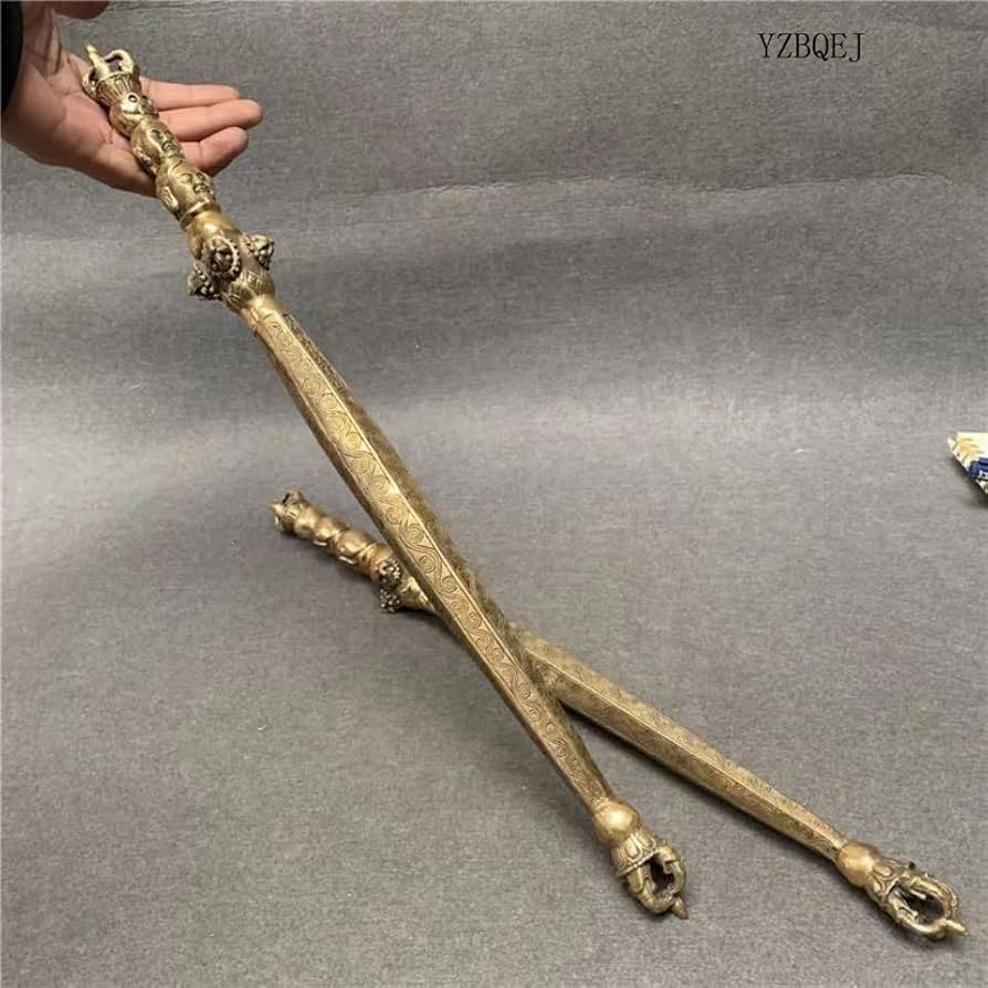 Amazon｜韋駄天【法器】 独鈷杵 真鍮製 (長さ49cm) 降魔杵 ◇密教で使