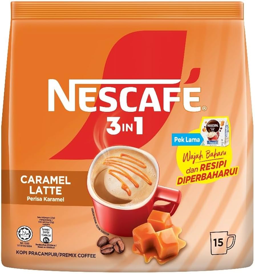 Amazon.com : Nescafe 3 in 1 CARAMEL Coffee Latte - Instant Coffee