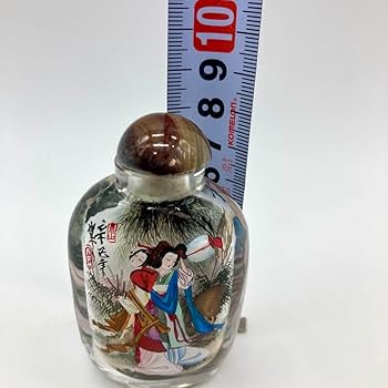 Amazon.co.jp: 鼻煙壺 中国伝統工芸品 内絵ガラス瓶 硝子製嗅ぎタバコ
