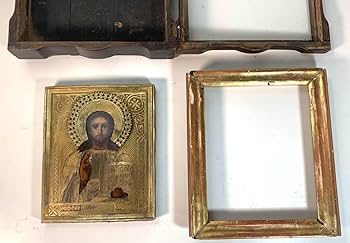 Amazon.co.jp: Icon of Jesus Christ超レアロシア正教イコン真鍮と油絵