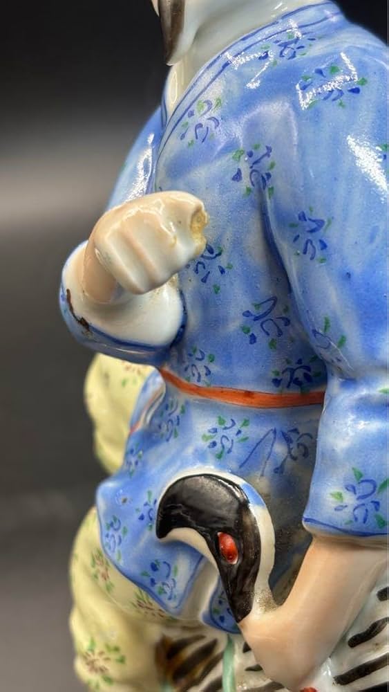 中国美術 古玩 色絵陶人形 陶器人形 高さ約13cm 置物 オブジェ 古董品