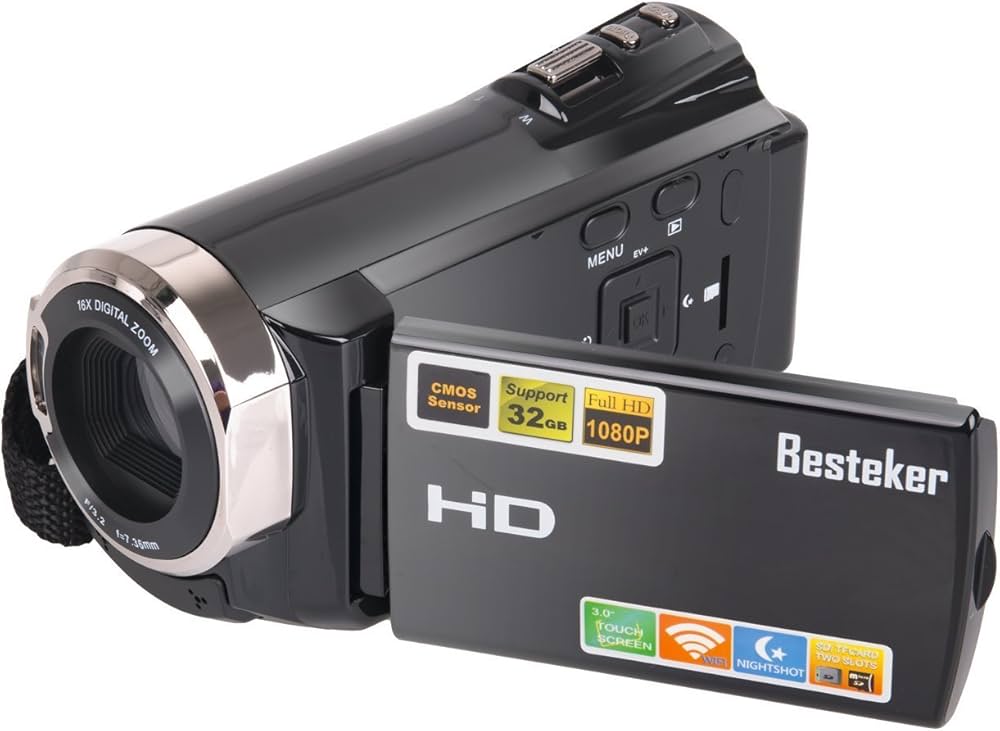 Besteker Video Camcorder, Portable HD 1080p IR Night Vision with