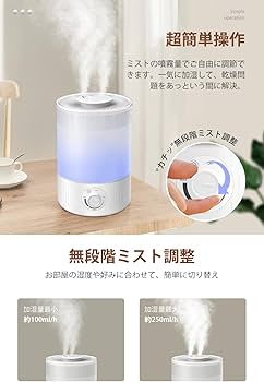 Amazon | 【2025新登場・ダブル吹出口・3.5L】 加湿器 大容量 UVライト