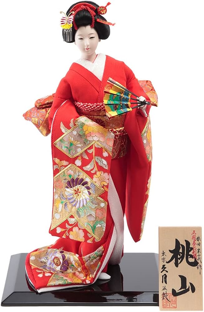 Amazon.co.jp: 久月official 日本人形 柴田家千代作 桃山 正絹金彩刺繍