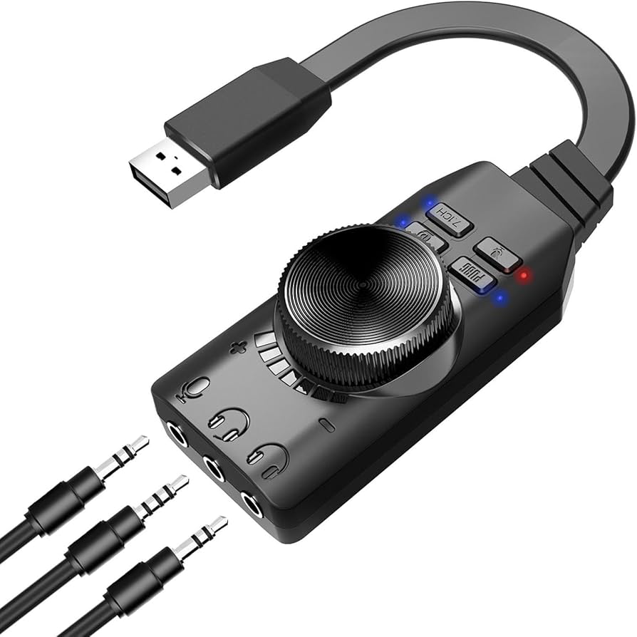 Amazon.co.jp: USB サウンドカード - ボリューム コントロール付き PC