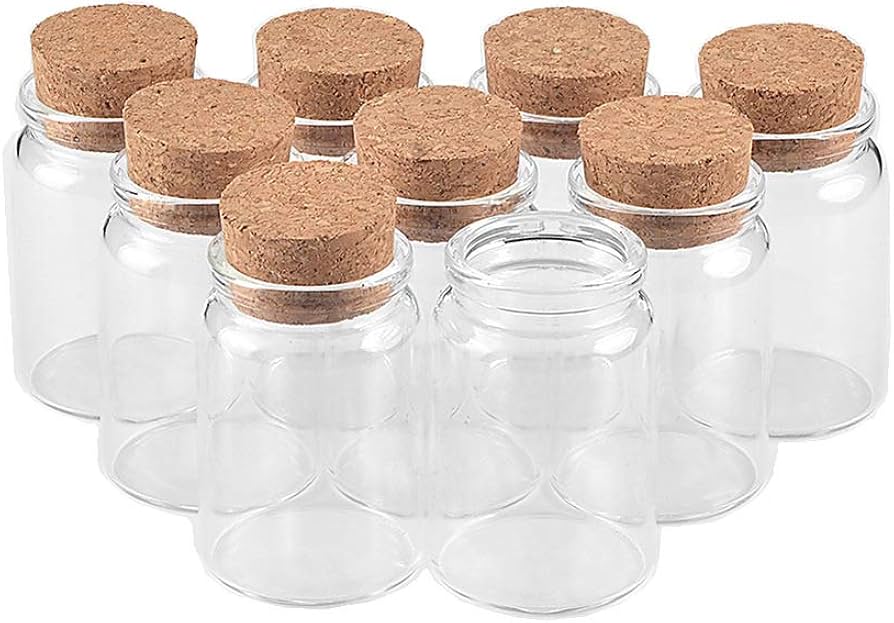 Amazon｜None コルクの蓋付きのガラス瓶-スパイス、キャンディの貯蔵と