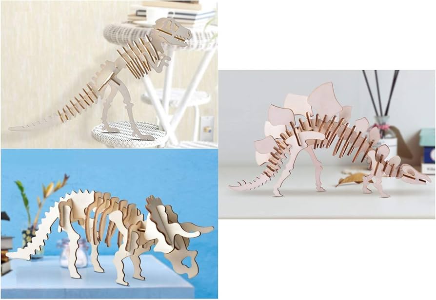 Amazon | 恐竜 骨格 模型 玩具 木製 組立 キット ティラノサウルス