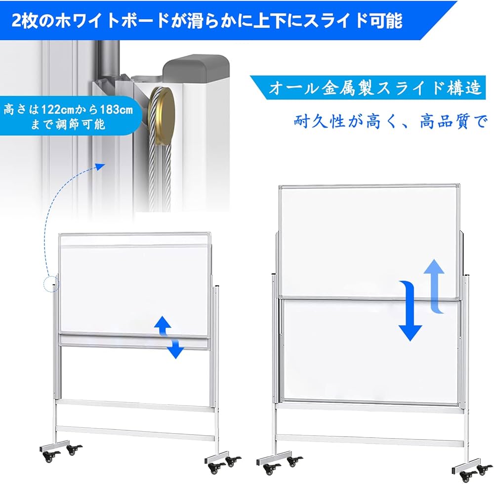 Amazon.co.jp: Putenahoto ホワイトボード 脚付き 2両面磁気ホワイト