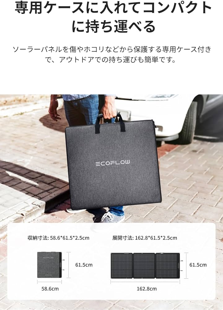 Amazon | ECOFLOW 160W 両面ソーラーパネル Gen2 高出力 両面受光型