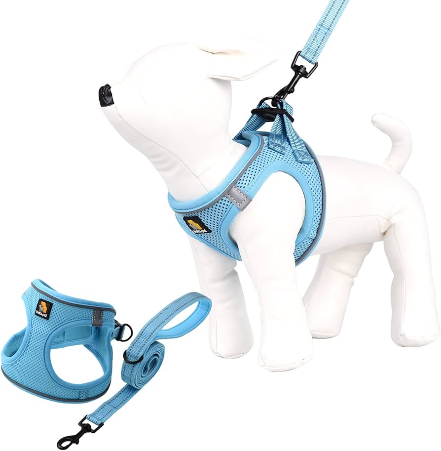 胸当てタイプハーネス(クリームローズ)&リードセット、わんちゃん猫